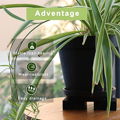 vensovo Invisible Rubber Pot Feet – Square Non-Slip Risers Elevate 3/4 Inch for Drainage & Airflow, 12 Pack Solid Pot Risers for Indoor & Outdoor Planters, Garden, Patio, Deck Use (2" Size)