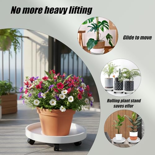 Plastic Plant Caddy, Wheeled Base Tray for Indoor Outdoor Flowerpot
