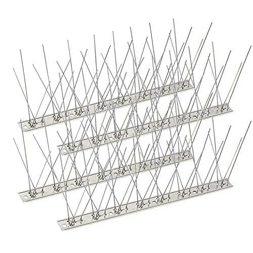 KKY 48 Pack Bird Spikes-13 inch Anti-Bird Nails Repellent Metal Deterant Spinners for Pigeon and Other Small Birds 51.9 Feet - size: 51.9 Feet