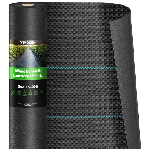 VIVOSUN Premium Weed Barrier Landscape Fabric Heavy Duty 4ftx100ft - size: 4×100FT