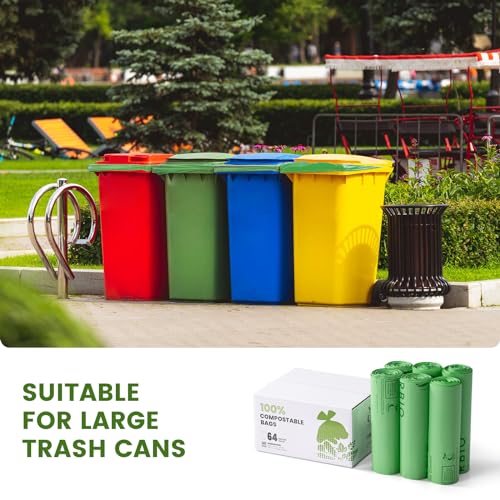SUPERBIO 64 Gallon Compostable Yard Waste Bags - style: 64 gallon,60 count