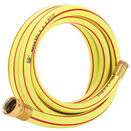 25 ft 3/4” Heavy Duty Garden Hose, Solution4Patio, Male to Female Fittings - color: Yellow/Red, size: 3/4 in. x 25 ft.