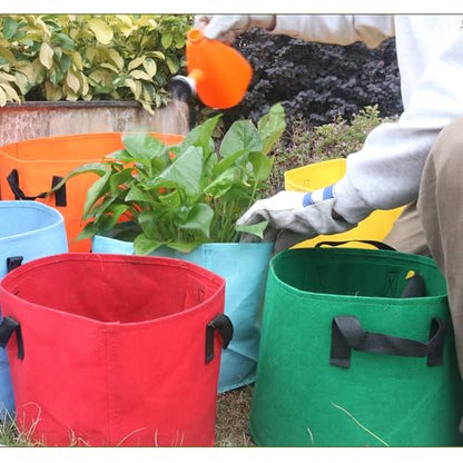 7-Gallon Fabric Grow Bags (7 Pack of Mix Colors) with Handles for Vegetable - size: 7 Gallon