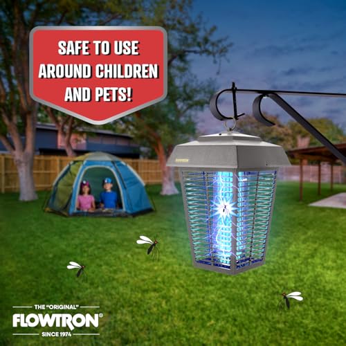 Flowtron Bug Zapper, 1.5 Acre Outdoor, Two 40W UV Bulb, 5600V Zap, Grey - color: Gray