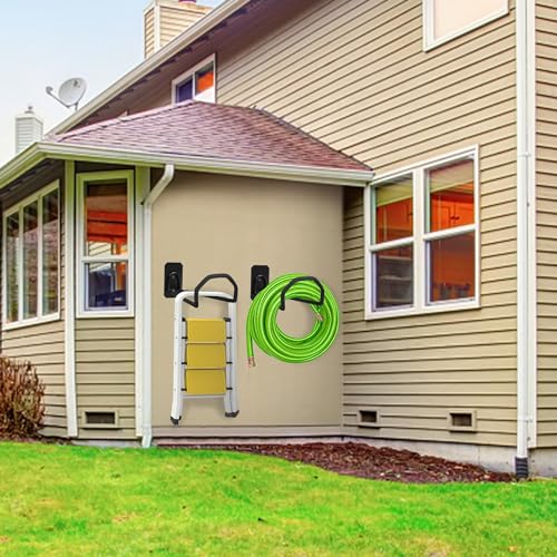 2pcs Heavy Duty Hose Hanger Wall Mount Water Hose Holders for Outside - color: 2pc Hose Holder 150ft