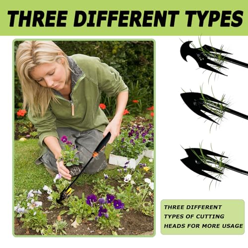 3Pcs Weed Puller Tool Garden Weed Pulling Tool,Portable Garden Weeder Tool,Gardening Weeding Tools for Garden Hand Tools for Vegetable Gardening Backyard Farm Planting & Uprooting Weeding Tool - color: GGO111
