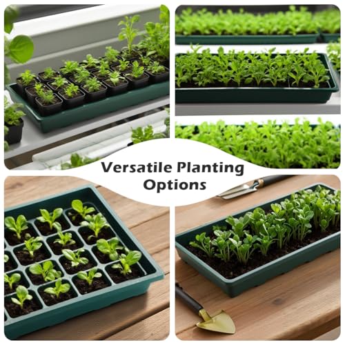 RooTrimmer 1020 Nursery Pots Trays 5 Pack, Plastic Flat Seed Starter Trays, Durable Seedling Potting Tray for Carrying and Holding Planting Pot (Green) - color: Green, size: TP1020-5P