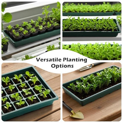 RooTrimmer 1020 Nursery Pots Trays 5 Pack, Plastic Flat Seed Starter Trays, Durable Seedling Potting Tray for Carrying and Holding Planting Pot (Green) - color: Green, size: TP1020-5P