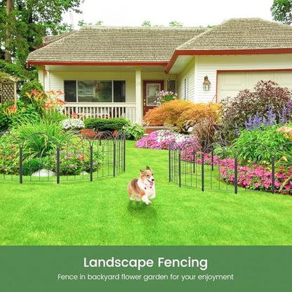 Decorative Garden Fence,20ftx15.66 H,Rustproof No Dig Fence, 19 Pack - size: 19 Panels-20ft(L)10.5ft x15.66"Arch H
