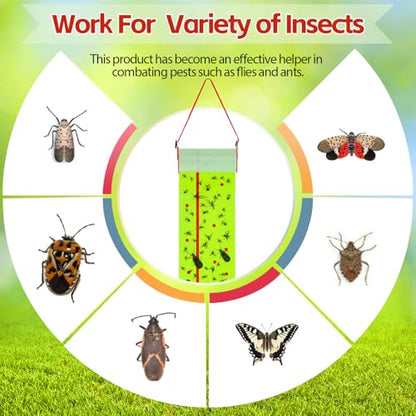 10 Rolls Sticky Fly Trap 30 ft Each, Fluorescent Green - color: Fluorescent Green