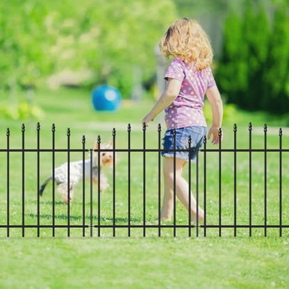26” x 12’ No-Dig Metal Garden Fence with Stakes, Panels Fencing for Dogs - size: Roman Col 26″H x 12ft (6Panels)