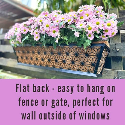 LaLaGreen Modern Black Wall Planter (24 in, 4 Pack) Window Flower Box - size: 24" (61cm) x 4 pack