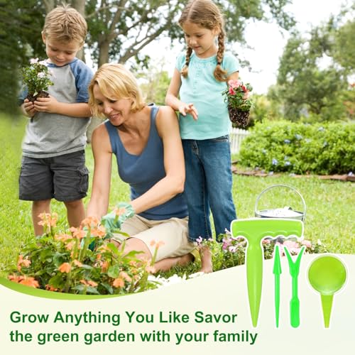 M METERXITY 1-Set Sowing Seeds Dispenser, Plastic Adjustable Hand Planter Seeder Tool Seedlings Dibber and Widger for Transplanting/Flower Planting, Small Gardening Tools [Dark Green] - color: Dark green