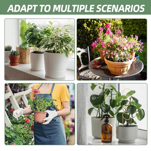 17.5 inch Small Trellis for Potted Plants, Metal Plant Trellis Indoor - color: Golden-Metal