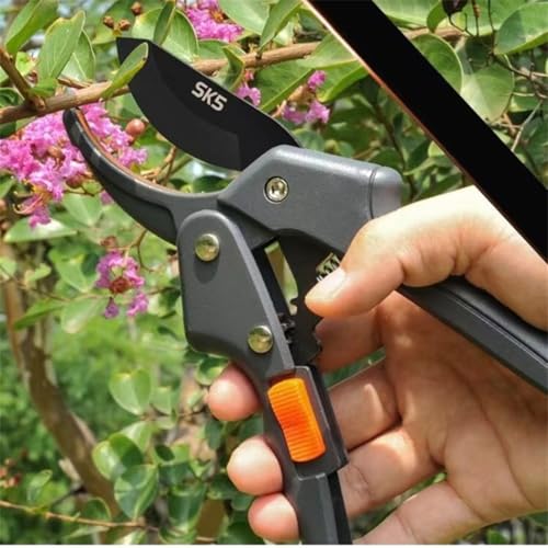 Germany Pruning Shears, Arthritis Weak Hand Snips, Work 3 Times Easier, 1-Inch Cut Capacity Garden Clippers, Ergonomic handle (Pulley - Labor-saving) - color: Grey