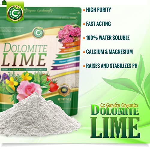 Organic Dolomite Lime 10LB - Made in USA - OMRI Listed - Garden Soil Amendment Fertilizer for Plants. Calcium/Magnesium Additive. Raise & Stabilize pH - Earthbox Tomatoes & Peppers Blossom End Rot - size: Cz Garden Organics Dolomite Lime 10LB