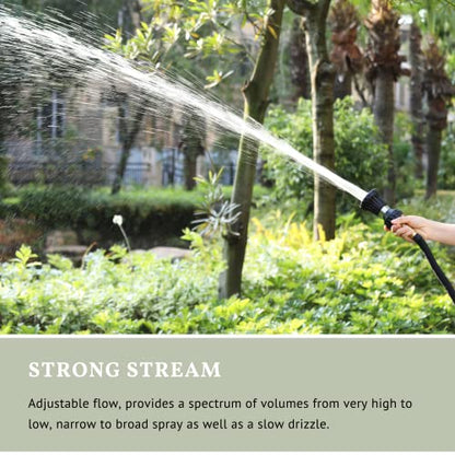 HOSUN Fire Hose Nozzle for Garden Hose, Heavy Duty Fireman Style Garden Hose Nozzles, Leak Proof & Adjustable Water Nozzle High Pressure, Best for Watering Plant & Lawn, Washing Car & Pet (Black) - color: Black