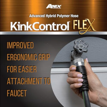 Kink Control Flex Advanced Hybrid Hose - 50 Ft Outdoor Hose, 40% Lighter, Ultra Flexible, Easy to Maneuver, Neverkink Technology, Durable Construction - size: 5/8" x 50 ft, style: Flex