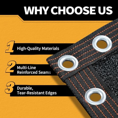 90% Sun Shade Cloth for Garden 10x12Ft UV Resistant Mesh Tarp,Black - color: Black, size: 10' x 12'-Finished Size