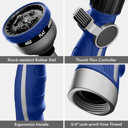 RESTMO Watering Wand Heavy Duty, 15-Inch Long Hose Nozzle Sprayer - color: Blue
