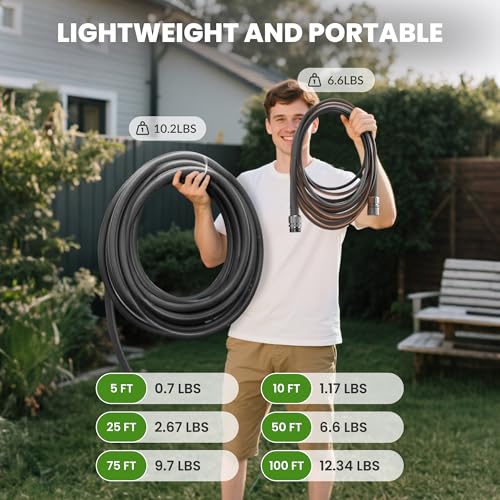 Giraffe Tools 50FT Garden Hose Lay Flat Lightweight Flexible Water Hose - size: 50FT