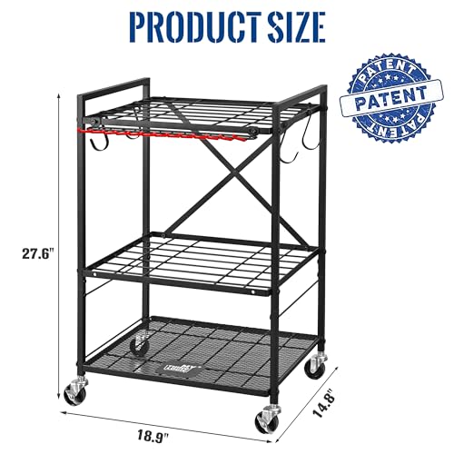 Mythinglogic Rolling Garden Tool Organizer for Garage and Yard Tools - size: Small Tower