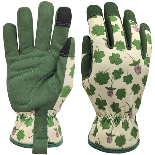 Cute Pattern Gardening Gloves,Thornproof Garden Glove,Gardener Gift - color: 1 Pair Per Pack-green Leaf, size: Medium