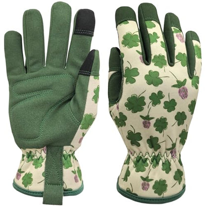 Cute Pattern Gardening Gloves,Thornproof Garden Glove,Gardener Gift - color: 1 Pair Per Pack-green Leaf, size: Medium