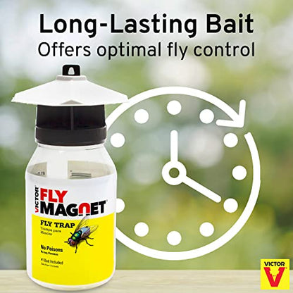 Terro T380 Outdoor Reusable Fly Magnet Fly Trap - Poison Free Trap with Bait (Pack of 2) - size: 2 Pack