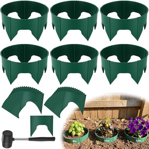 Ripeng 30 Pcs Plant Grow Rings 10 Inch, 6 Adjustable with Stakes Mallet - size: 10 Inch
