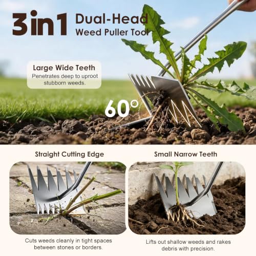Weed Puller Tool, 2026 Upgraded Portable Manual Weeding Tools Gardening