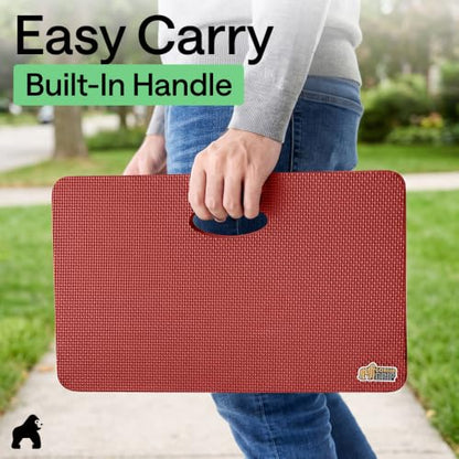 GORILLA GRIP® Extra Thick Foam Kneeling Pad for Gardening, 17.5x11 Red - color: Red