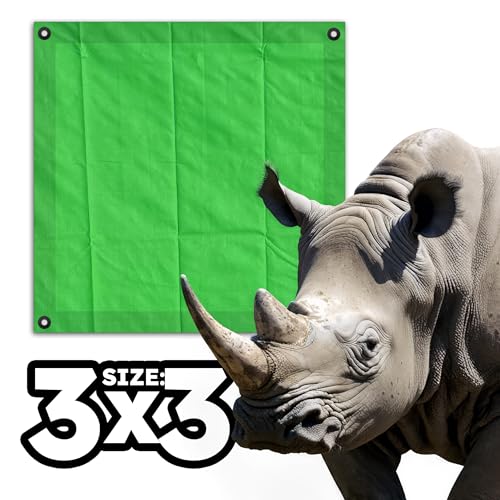 RENEGADE Industrial Tarp 3x3 ft Green – 6X Stronger, Waterproof, UV-Resistant, PFAS-Free – Heavy Duty Tarpaulin Cover for Camping, Construction, Gardening, Car & Equipment Protection - color: Green, size: 3x3