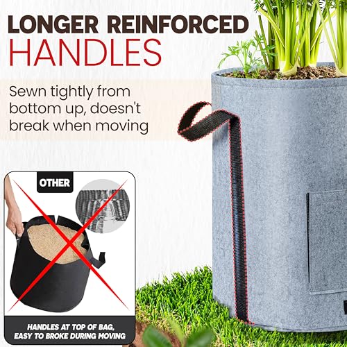 4PCS 15-Gallon Potato Grow Bag-Harvest & Visible Window Garden Planting Bag