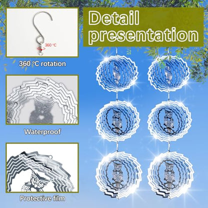 9 PCS Stainless Steel Bird deterrents for Outside,Crow Deterrent,3D Bird Scarer Discs Set Pigeon Deterrent,Bird reflectors to Keep Birds Away Woodpecker Deterrent for House - color: 9 Discs Owl Bird Scare Discs Set