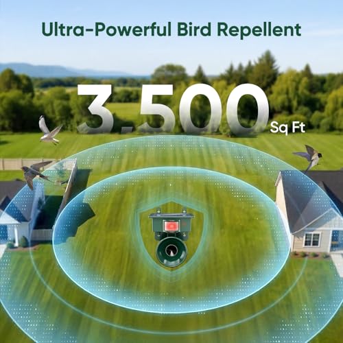 2026 Solar Ultrasonic Bird Repellent Devices Outdoor, Waterproof Solar Woodpecker Deterrent for Yard, Garden, Balcony & House, ultrasonic pest Repeller Motion with Bird Control System