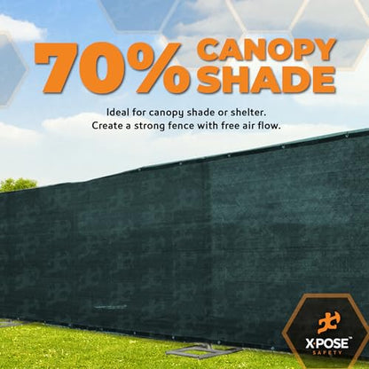 Xpose Safety Heavy Duty Green Mesh Tarp 4' x 15' – 70% Sunblock Shade Cloth with Grommets for Garden, Fence, Privacy Screen, Canopies, Dump Trucks, Pool Cover – Tear & Weather Resistant - color: Green, size: 4' X 15'