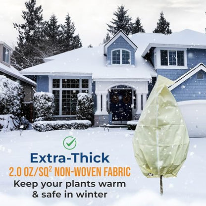 Plant Covers Freeze Protection, 10ft x 10ft Extra Large Tree Covers with Zipper & Drawstring, Frost Cloth for Winter, Outdoor Plant Blankets for Cold Weather, 1 Pack - size: 118'' x 118''(10ft x 10ft) 1 Pack