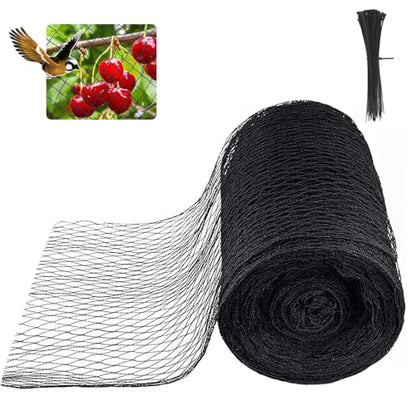 Bird Netting 50x50 Ft, 1" Mesh Heavy Duty HDPE Garden Net, Black - size: 50' x 50'