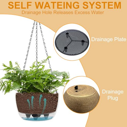 SUNNYPARK 2 Pack Solar Hanging Planters for Plants Outdoor - color: Copper