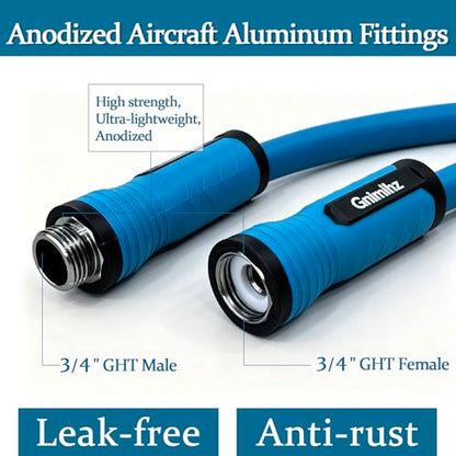 Garden Hose 5/8 in x 25 ft, Made of TPE (BetterThan PVC/Hybrid Polymer), Lightweight yet Durable Water Hose with Ergonomic Grip, Drinking Water Safe Material, All-Weather, 3/4" GHT Fittings - size: 25ft x 5/8in Male to Female