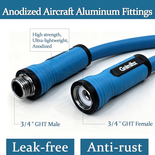 Garden Hose 5/8 in x 200 ft, Made of TPE (BetterThan PVC/Hybrid Polymer), Lightweight yet Durable Water Hose with Ergonomic Grip, Drinking Water Safe Material, All-Weather, 3/4" GHT Fittings - size: 200ft x 5/8in Male to Female