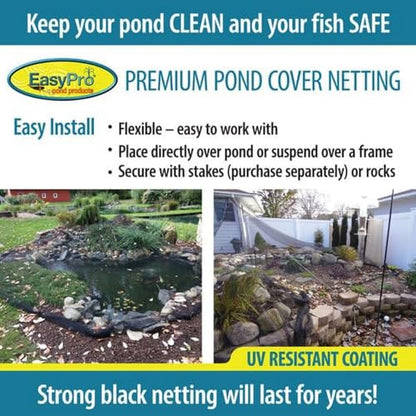 EasyPro NR201F Premium 3/8-Inch Fine Mesh Pond Cover Netting, 20' x 100' - size: 20' x 100', style: 3/8" Fine Mesh