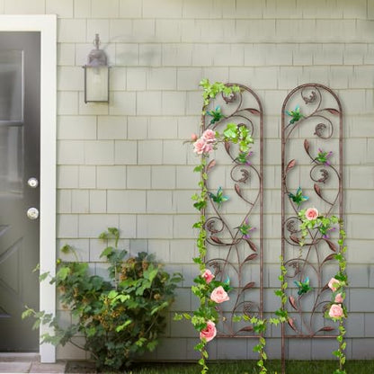 aboxoo 2-Pack Hummingbird Metal Garden Trellis for Climbing Plants - color: Hummingbird, size: 2pcs