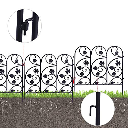 2ft(H) x10ft(L) Decorative Garden Fence Border, 5 Pack Outdoor Rustproof Metal Wire Tall Animal Barrier Fence No Dig for Dogs Rabbit Squirrel, 24inches - size: 24IN(H)x10FT(L) 5Pack