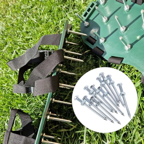 Toddmomy 10Pcs Lawn Aerator Spikes Replacement Pegs Heavy Duty Metal Aerator Shoe Pins for Garden Yard Lawn Care 2.75 Inch Spike Shoes for Soil Aeration