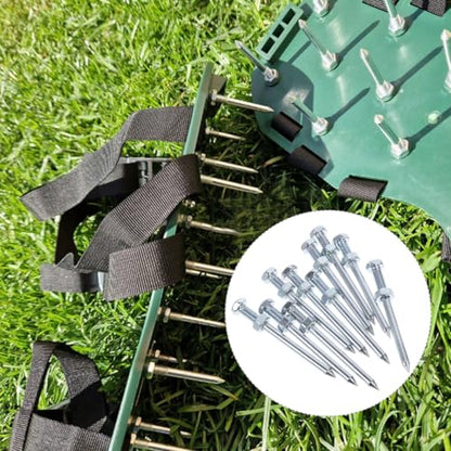 Toddmomy 10Pcs Lawn Aerator Spikes Replacement Pegs Heavy Duty Metal Aerator Shoe Pins for Garden Yard Lawn Care 2.75 Inch Spike Shoes for Soil Aeration