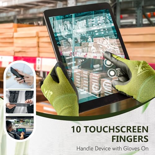 COOLJOB Gardening Working Gloves, Touchscreen, Nitrile Coated - size: Small (Pack of 2)