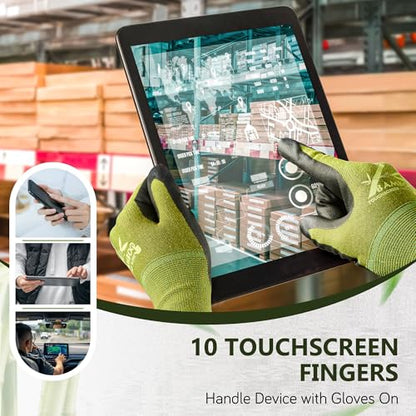 COOLJOB Gardening Working Gloves, Touchscreen, Nitrile Coated - size: XX-Large (Pack of 2)