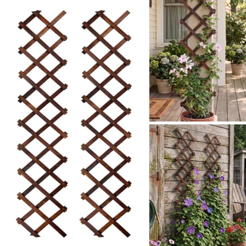 2Pcs Expandable Garden Trellis, 13"x68" Trellis for Climbing Plants Outdoor - size: 13" x 68" 2 Pack